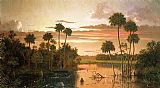 Martin Johnson Heade Canvas Paintings - The Great Florida Sunset